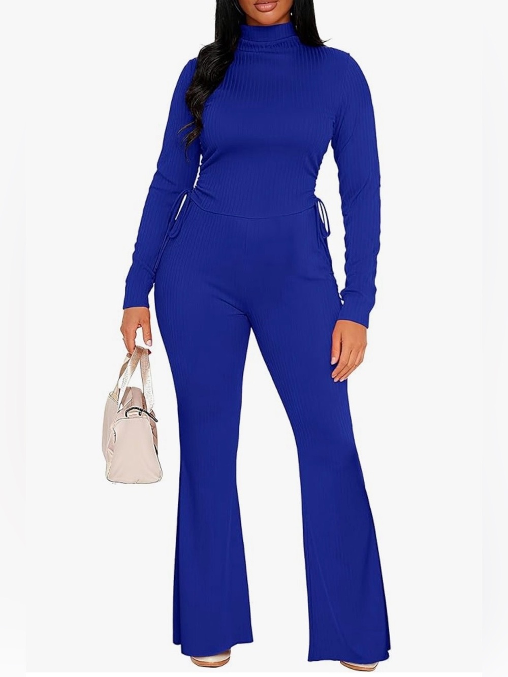 CLOCOR Blue Womens 2 Piece Outfit Long Sleeve Top & Wide Leg Pants. (Worn once)